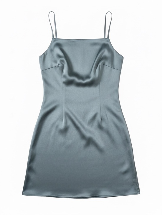 Abercrombie & Fitch Dresses & Skirts - Abercrombie Satin Slip Dress in Blue - Gray - Women's